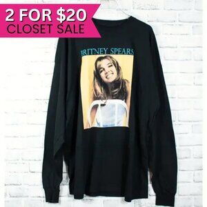 NWOT Britney Spears 90s Y2K Black Long Sleeve Tee Shirt Unisex Size 2XL Crewneck